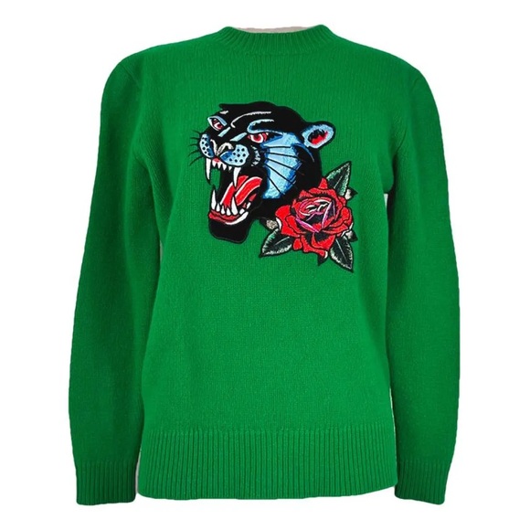 Sandro Sweaters - Sandro Wool Pullover Graphic Print Sweater in green size M